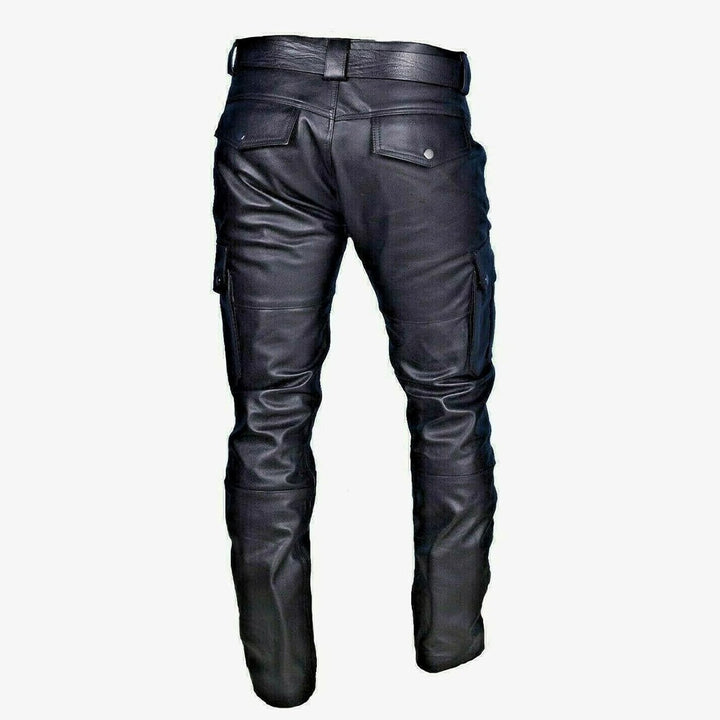 Men'S Leather Pants Streetwear Hip Hop Cargo Joggers for Men Tactical Gothic Street Style Biker Pants