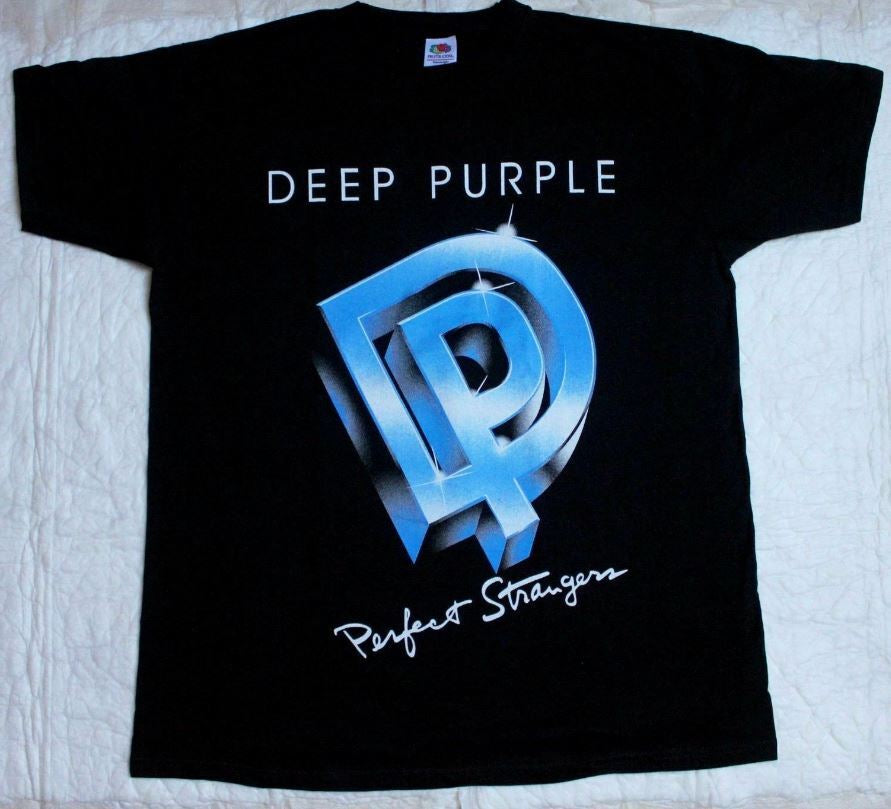 DEEP PURPLE PERFECT STRANGERS 84 T-Shirt Black Men S-2345XL