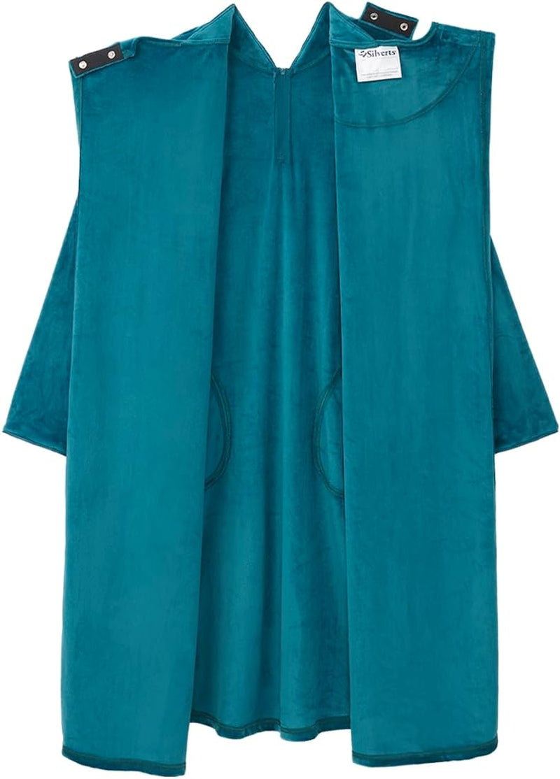 Women’S Open Back Adaptive Plush Nightgown with Zip Front