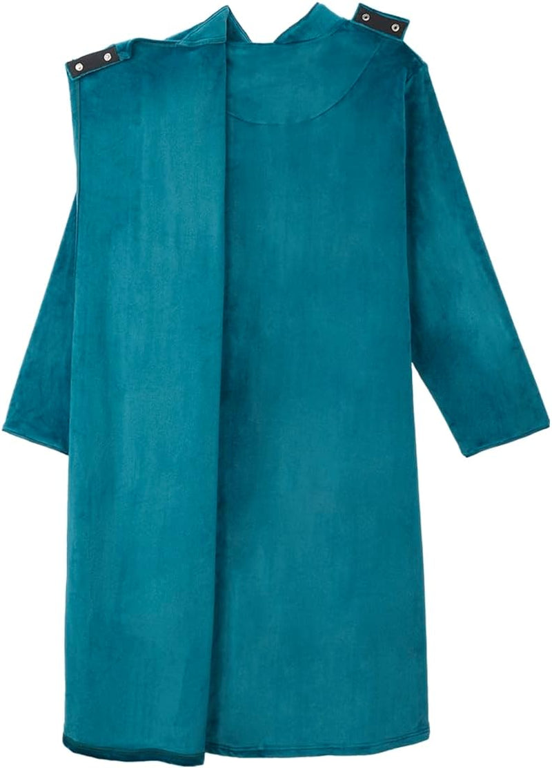 Women’S Open Back Adaptive Plush Nightgown with Zip Front