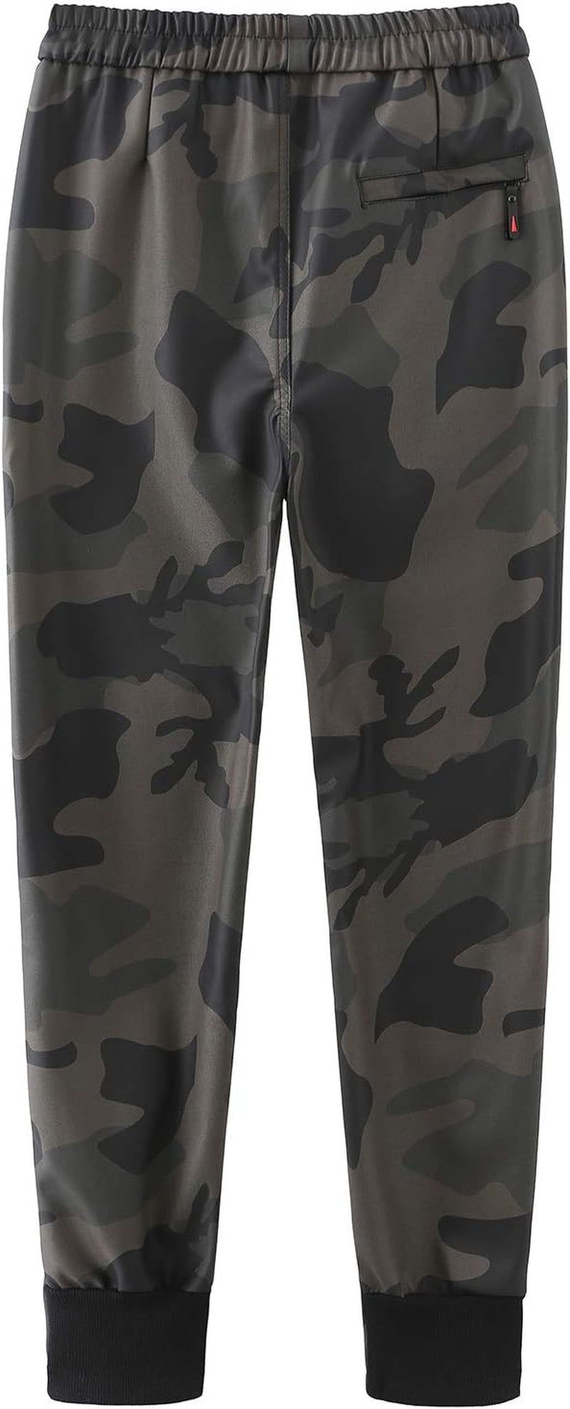 Men`S Faux Leather Joggers PU Motorcycle Harem Sweat Pants