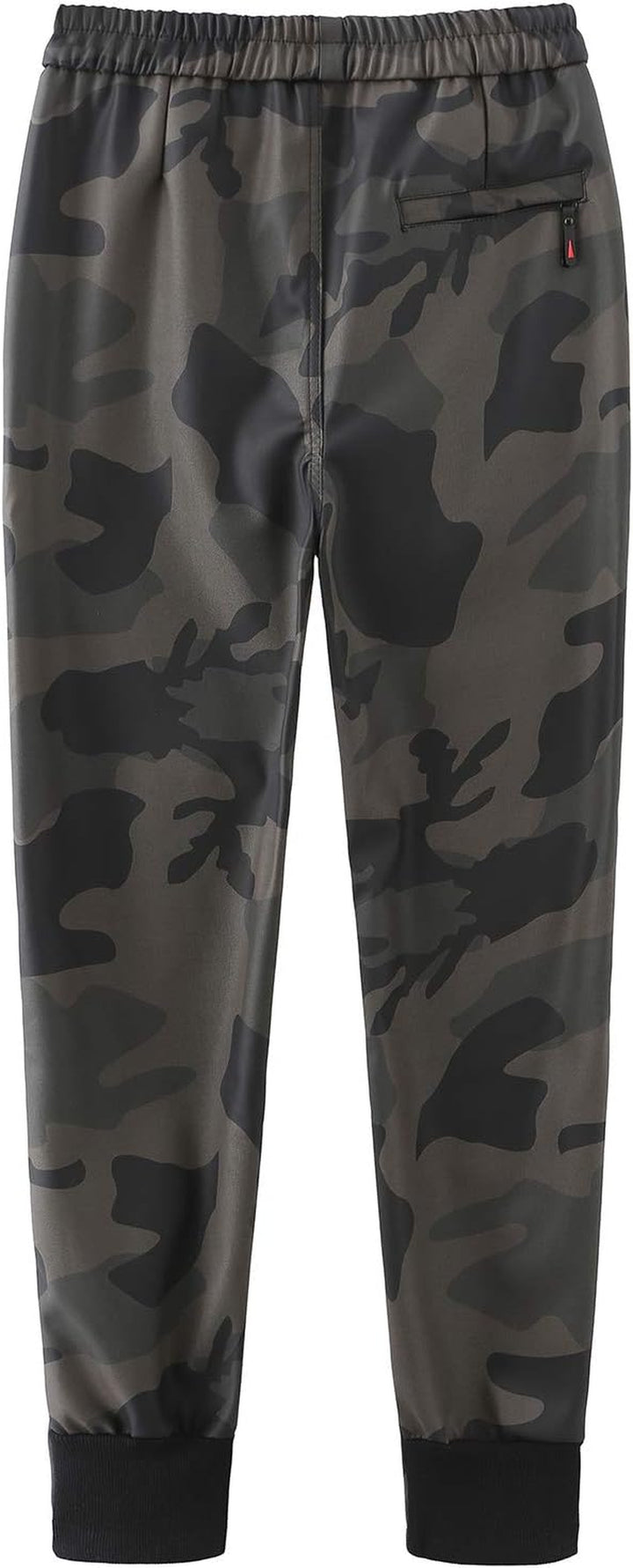 Men`S Faux Leather Joggers PU Motorcycle Harem Sweat Pants